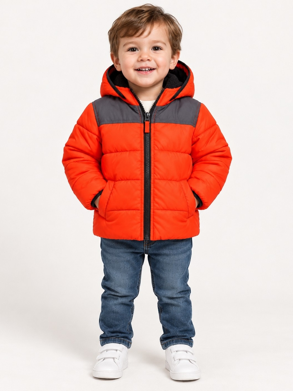 CARTER'S HOODED PUFFER JACKET COAT FULL ZIP 18-24MO